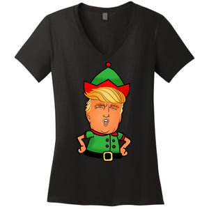 Donald Trump Christmas Elf Women's V-Neck T-Shirt