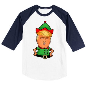 Donald Trump Christmas Elf Baseball Sleeve Shirt