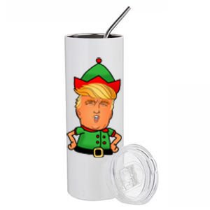 Donald Trump Christmas Elf Stainless Steel Tumbler