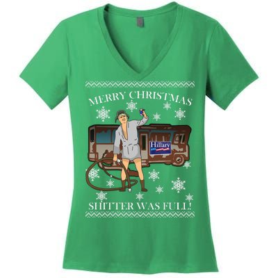 Donald Trump Cousin Eddie Shitter Was Full Women's V-Neck T-Shirt