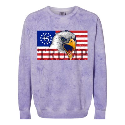 Donald Trump Eagle Betsy Ross Flag Colorblast Crewneck Sweatshirt