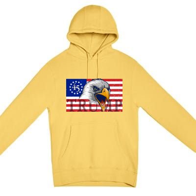 Donald Trump Eagle Betsy Ross Flag Premium Pullover Hoodie