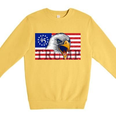 Donald Trump Eagle Betsy Ross Flag Premium Crewneck Sweatshirt