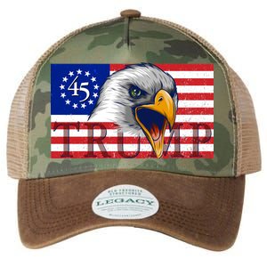 Donald Trump Eagle Betsy Ross Flag Legacy Tie Dye Trucker Hat