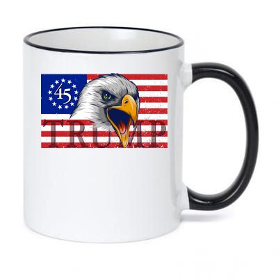 Donald Trump Eagle Betsy Ross Flag 11oz Black Color Changing Mug