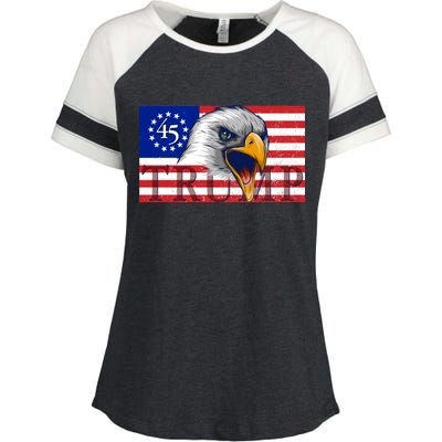 Donald Trump Eagle Betsy Ross Flag Enza Ladies Jersey Colorblock Tee