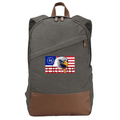 Donald Trump Eagle Betsy Ross Flag Cotton Canvas Backpack