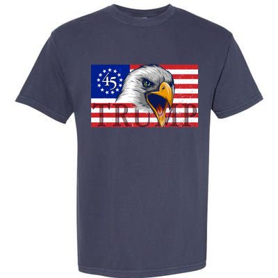 Donald Trump Eagle Betsy Ross Flag Garment-Dyed Heavyweight T-Shirt