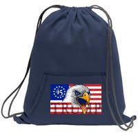 Donald Trump Eagle Betsy Ross Flag Sweatshirt Cinch Pack Bag