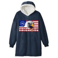 Donald Trump Eagle Betsy Ross Flag Hooded Wearable Blanket