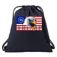 Donald Trump Eagle Betsy Ross Flag Drawstring Bag