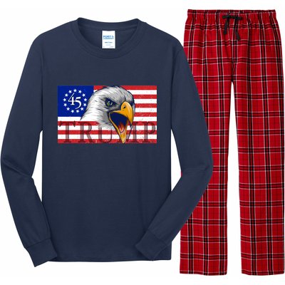 Donald Trump Eagle Betsy Ross Flag Long Sleeve Pajama Set