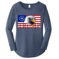 Donald Trump Eagle Betsy Ross Flag Women's Perfect Tri Tunic Long Sleeve Shirt