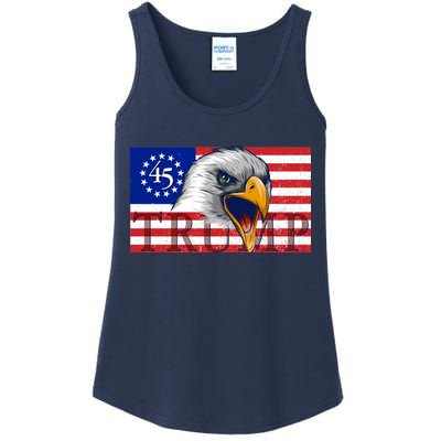 Donald Trump Eagle Betsy Ross Flag Ladies Essential Tank