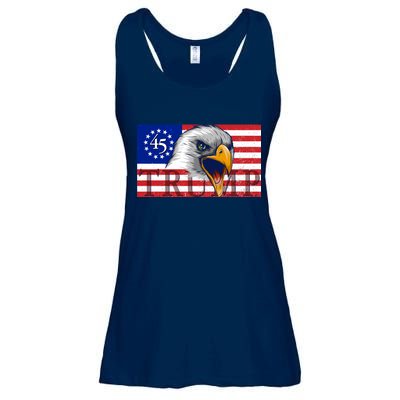 Donald Trump Eagle Betsy Ross Flag Ladies Essential Flowy Tank