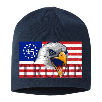 Donald Trump Eagle Betsy Ross Flag Sustainable Beanie
