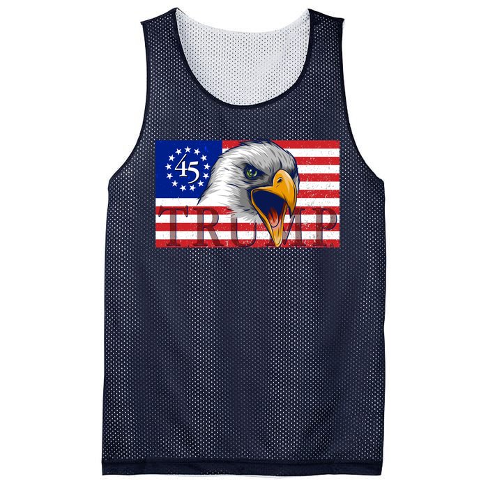 Donald Trump Eagle Betsy Ross Flag Mesh Reversible Basketball Jersey Tank