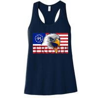 Donald Trump Eagle Betsy Ross Flag Women's Racerback Tank