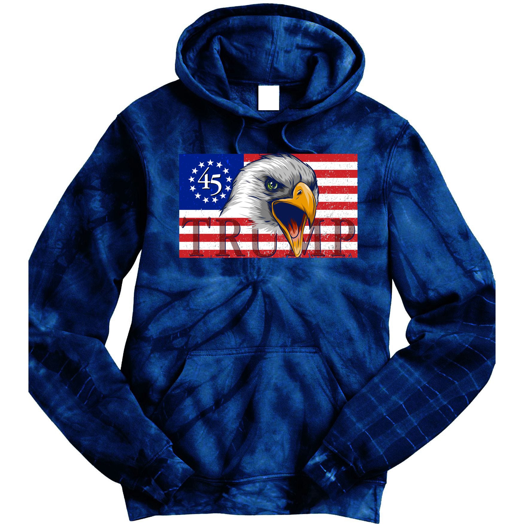 Donald Trump Eagle Betsy Ross Flag Tie Dye Hoodie
