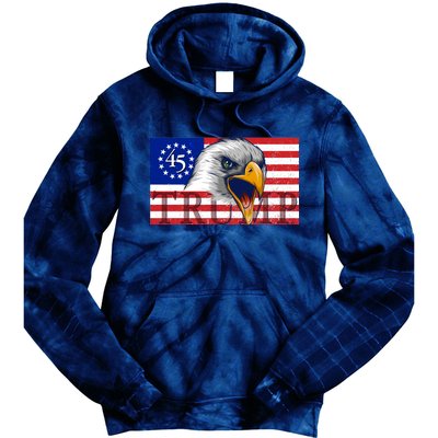 Donald Trump Eagle Betsy Ross Flag Tie Dye Hoodie