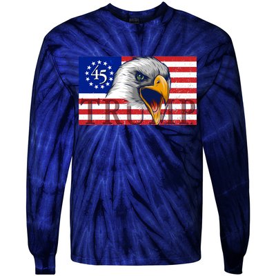 Donald Trump Eagle Betsy Ross Flag Tie-Dye Long Sleeve Shirt