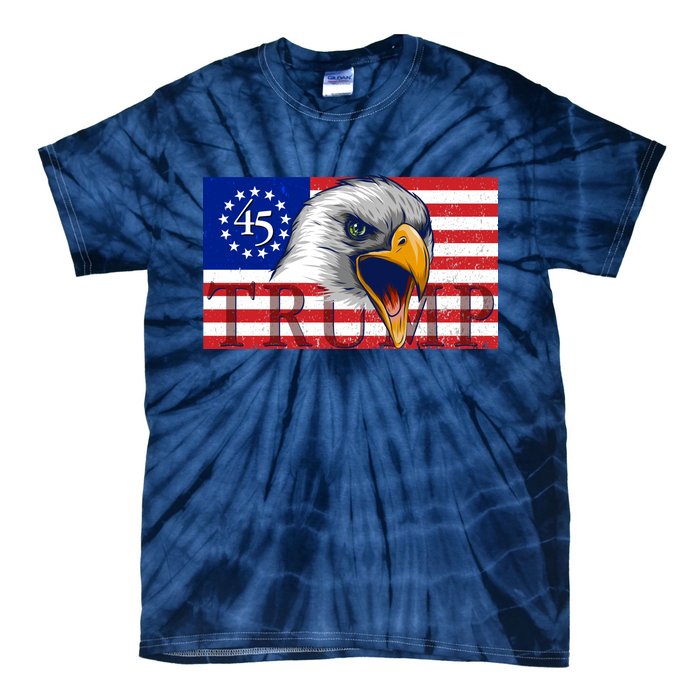 Donald Trump Eagle Betsy Ross Flag Tie-Dye T-Shirt