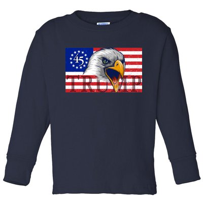 Donald Trump Eagle Betsy Ross Flag Toddler Long Sleeve Shirt