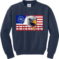 Donald Trump Eagle Betsy Ross Flag Kids Sweatshirt