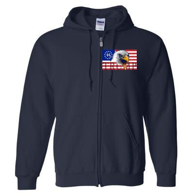 Donald Trump Eagle Betsy Ross Flag Full Zip Hoodie