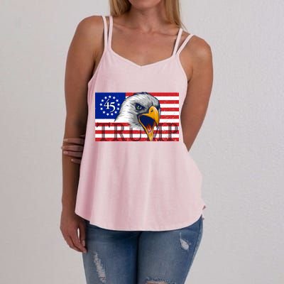 Donald Trump Eagle Betsy Ross Flag Women's Strappy Tank