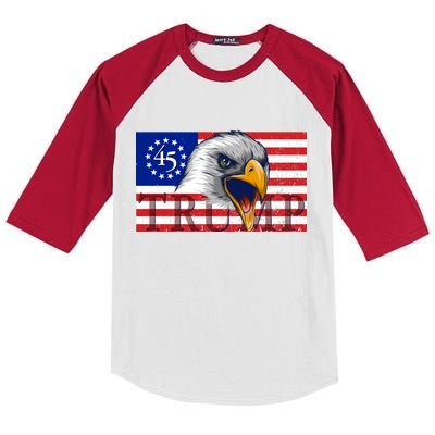 Donald Trump Eagle Betsy Ross Flag Kids Colorblock Raglan Jersey