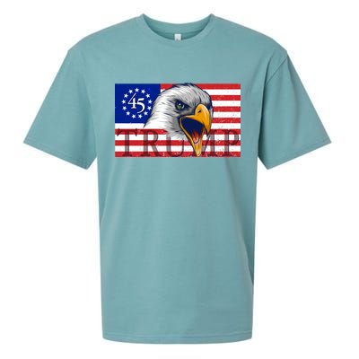 Donald Trump Eagle Betsy Ross Flag Sueded Cloud Jersey T-Shirt