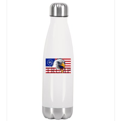 Donald Trump Eagle Betsy Ross Flag Stainless Steel Insulated Water Bottle