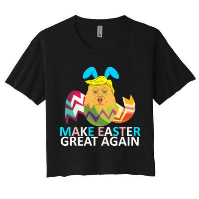 Donald Trump Egg Make Easter Great Again Women's Crop Top Tee