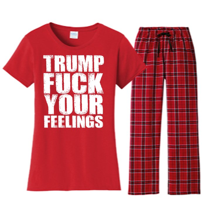 Donald Trump Fuck Your Feelings President Women's Flannel Pajama Set