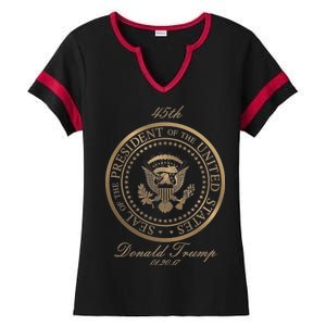 Donald Trump Gold Seal - 45th President Ladies Halftime Notch Neck Tee