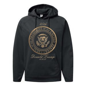 Donald Trump Gold Seal - 45th President Performance Fleece Hoodie