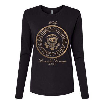 Donald Trump Gold Seal - 45th President Womens Cotton Relaxed Long Sleeve T-Shirt