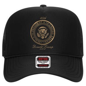 Donald Trump Gold Seal - 45th President High Crown Mesh Back Trucker Hat