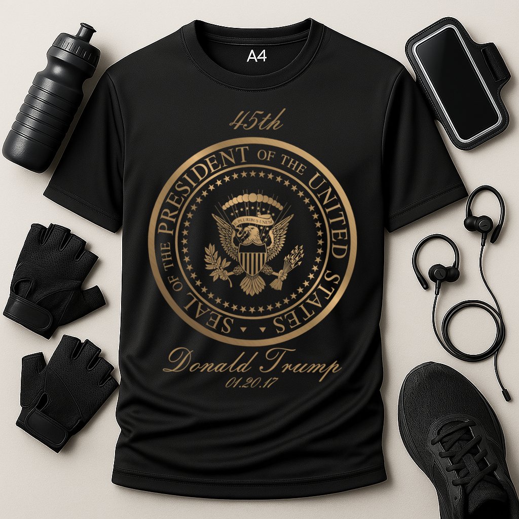 Donald Trump Gold Seal - 45th President Cooling Performance Crew T-Shirt