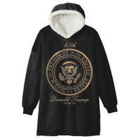 Donald Trump Gold Seal - 45th President Hooded Wearable Blanket