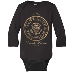 Donald Trump Gold Seal - 45th President Baby Long Sleeve Bodysuit