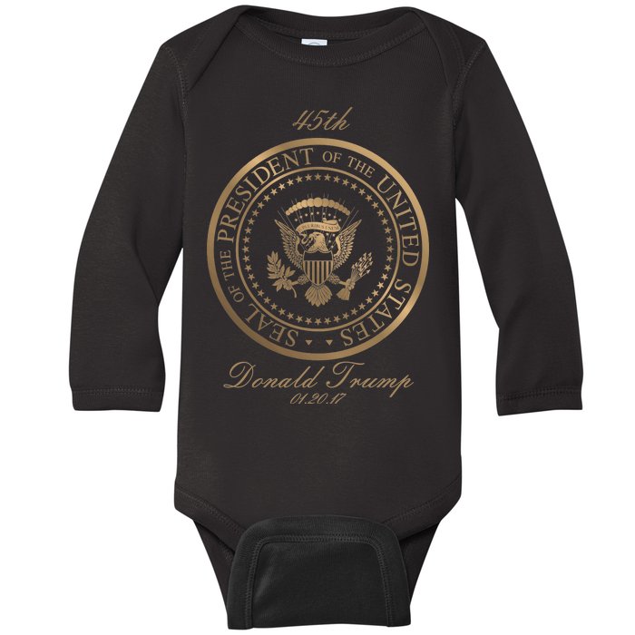 Donald Trump Gold Seal - 45th President Baby Long Sleeve Bodysuit