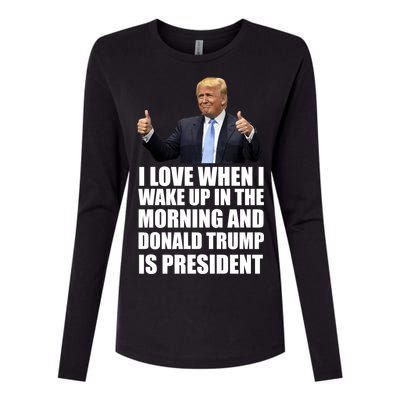 Donald Trump Is My President Womens Cotton Relaxed Long Sleeve T-Shirt