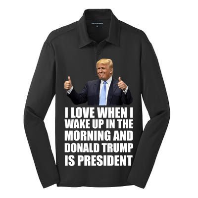 Donald Trump Is My President Silk Touch Performance Long Sleeve Polo