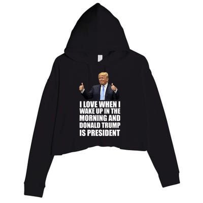 Donald Trump Is My President Crop Fleece Hoodie