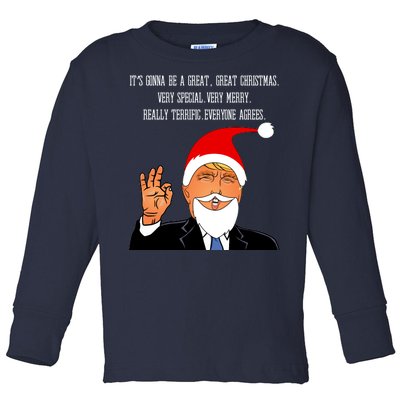 Donald Trump It's Gonna Be A Great Christmas Toddler Long Sleeve Shirt