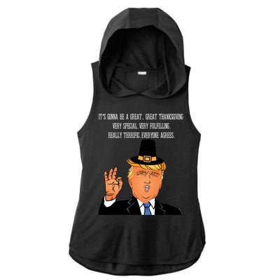 Donald Trump It's Gonna Be A Great Thanksgiving Ladies PosiCharge Tri-Blend Wicking Draft Hoodie Tank