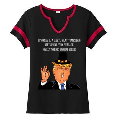 Donald Trump It's Gonna Be A Great Thanksgiving Ladies Halftime Notch Neck Tee