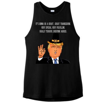 Donald Trump It's Gonna Be A Great Thanksgiving Ladies PosiCharge Tri-Blend Wicking Tank